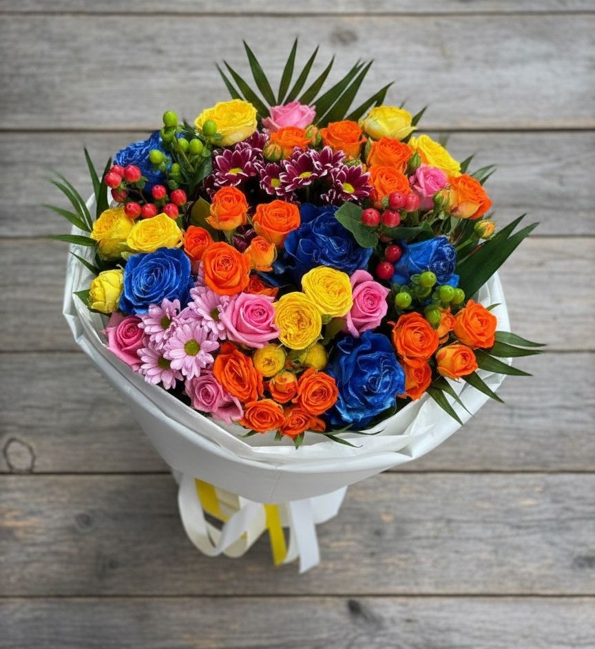 Букет цветов из: Розы и Хризантемы в Нестеровской