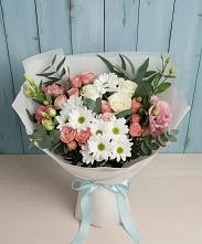 Букет цветов из:  Розы, Лизиантусы и Хризантемы #REPLACE_PRED# Нестеровской