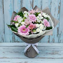 Букет цветов из:  Герберы, Альстромерии и Хризантемы в Нестеровской