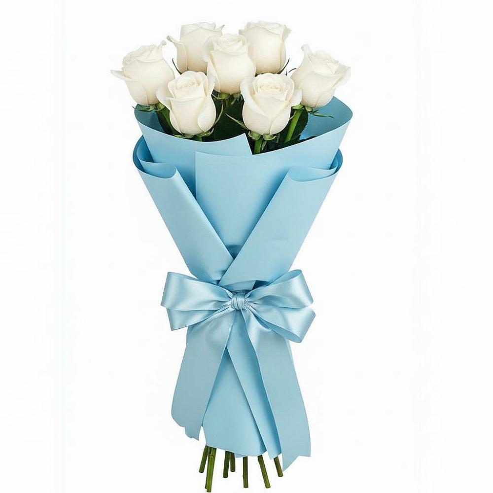 Букет 7 белых роз Проуд в Нестеровской