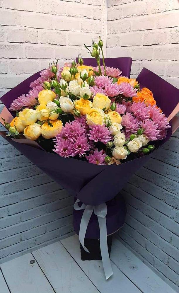Букет цветов из: Хризантемы и Розы в Нестеровской