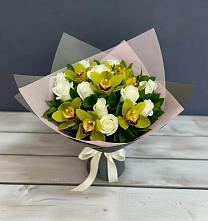 Букет цветов из:  Орхидеи и Розы в Нестеровской