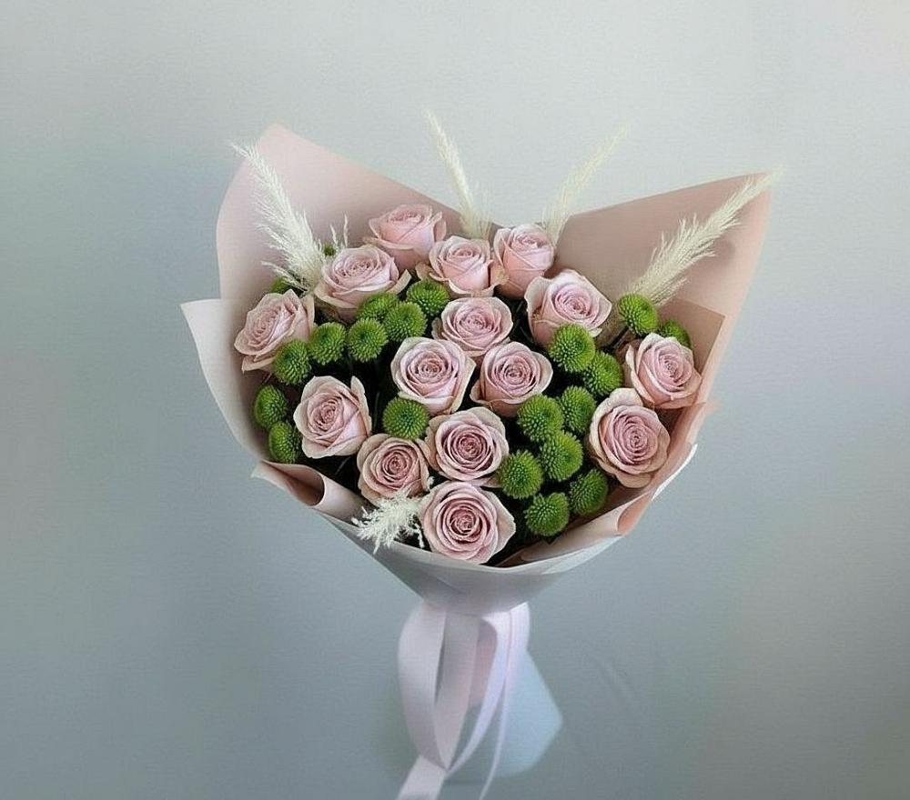 Букет цветов из: Розы и Хризантемы в Нестеровской