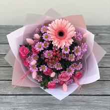 Букет цветов из:  Розы, Герберы и Хризантемы #REPLACE_PRED# Нестеровской