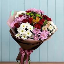 Букет цветов из:  Розы, Хризантемы и Альстромерии в Нестеровской
