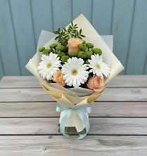 Букет цветов из:  Герберы, Розы и Хризантемы в Нестеровской