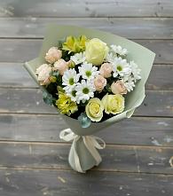 Букет цветов из:  Альстромерии, Розы и Хризантемы в Нестеровской