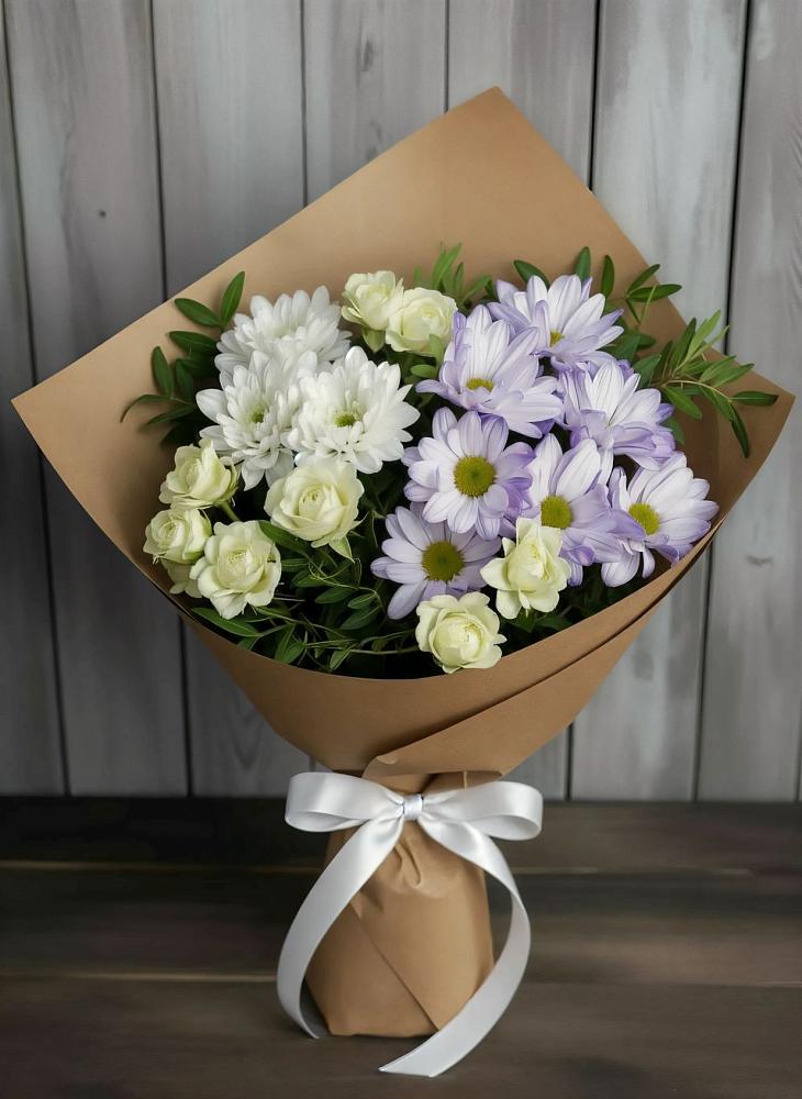 Букет цветов из: Хризантемы и Розы в Нестеровской